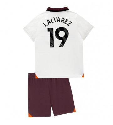 Manchester City Julian Alvarez #19 Segunda Equipación Niños 2023-24 Manga Corta (+ Pantalones cortos)